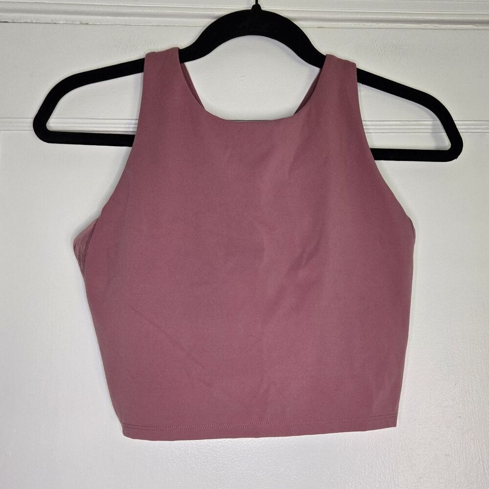 Avia High Neck Racerback Tank Womens M Mauve Built In Bra Athletic